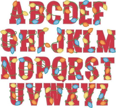 Christmas Lights Applique Alphabet Font #font fonts #fonts christmas fonts #christmasfonts Christmas font #christmasfont 9.24 Free Christmas Font, Christmas Monogram Letters, Christmas Fonts Alphabet, Applique Alphabet, Christmas Fonts Free, Font Simple, Fonts Christmas, Christmas Font, Designs By Juju