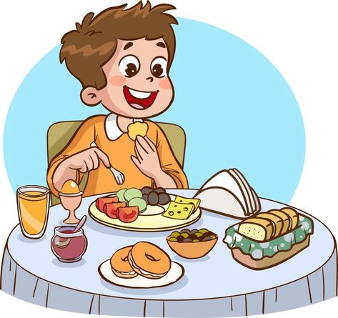 Potluck Illustration, Eat Cartoon, Cartoons Eating, Camping Cards, English Learning Books, Kids Dining, Cityscape Photos, Logo Banners, Kids Lunch