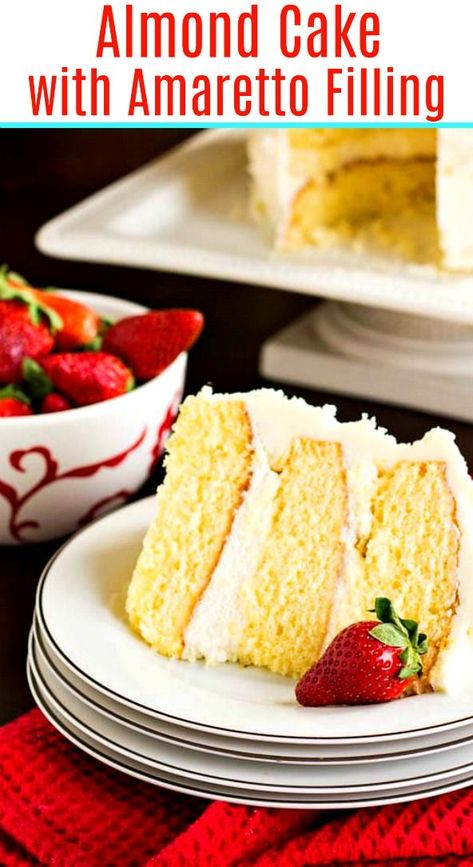 Almond Cake Amaretto Cake, Almond Buttercream, Cake Almond, Cake Filling Recipes, Daughters Wedding, Ombre Cake, Almond Cake, Almond Flavor, Almond Cakes