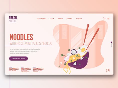 Fresh Noodle Website landing cartoon gif web ui app clean character 2d material ux typography animation flat icon illustration vector website banner website noodle Cute Website Design Illustrations, Cartoon Website Design, Cute Web Design, Website Design Banner, Ux Typography, Illustrator Website, Conference Flyer Design, Header Website, Cartoon Website