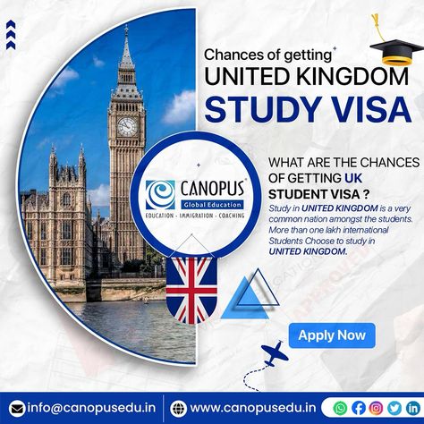 Want to Study in UK? 🇬🇧🤔 🎓 Your chances of getting a UK student visa are strong. With over 100,000 international students choosing UK each year, it’s a top study destination.👨🏻‍🎓 👉🏻 Let us guide you through the process Apply now with Best UK Study Visa Consultant In Surat - 𝗖𝗔𝗡𝗢𝗣𝗨𝗦 𝗚𝗟𝗢𝗕𝗔𝗟 𝗘𝗗𝗨𝗖𝗔𝗧𝗜𝗢𝗡. 😯 📌CONTACT @canopus_global_education 📌 🌎VISIT OUR WEBSITE : https://canopusedu.com/ 🌎FOR MORE INFORMATION CALL & WHATSAAP : 📲90999-06972 #CanopusGlobalEducationa #StudyAbroad #UKStudyVisa #S... Uk Education System, Uk Study Visa, Study In Uk, Visa Consultant, Uk Education, Uk Visa, Student Visa, Uk Universities, University Studying