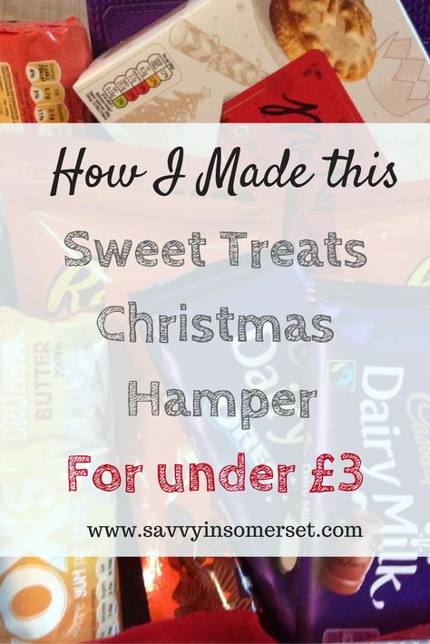 How I made this Christmas Hamper for under £3! Sweet Treats Christmas, Xmas Hampers, Christmas Gifts For Dad, Treats Christmas, Hamper Ideas, Gift Crates, Frugal Christmas, Chocolate Christmas, Christmas Hamper