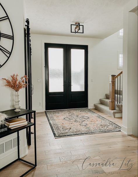 Extra Wide Front Door, Gray Double Front Doors, Single Door To Double Door Entry, Black Double Front Door Entrance, Narrow Double Doors Entrance, Double Front Doors With Transom, Double Exterior Doors Front Entry, Double Front Entry Doors 8ft, Double Front Doors With Glass Panels