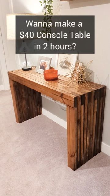 Diy Entry Table, Easy Small Wood Projects, Easy Weekend Projects, Diy Console, Diy Console Table, Boo Thang, Diy Entryway, Wooden Console Table, Small Woodworking Projects