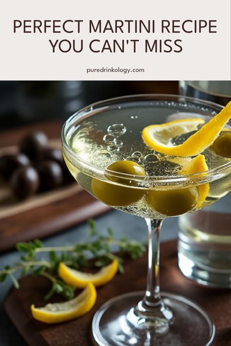 Ever wondered how to craft the perfect martini? This fuss-free cocktail recipe will guide you every step of the way! With just gin or vodka and dry vermouth, you'll be sipping on a classic that dates back to the 19th century. Mix it up with a twist of lemon or an olive for that perfect garnish! Whether you're hosting a party or enjoying a night in, this martini is sure to steal the show. Drink like you’re in a trendy cocktail bar right at home with our easy recipe. Grasshopper Martini, Gin Martini Recipes, French Martini Cocktail, Pink Gin Cocktails, The Perfect Martini, Vodka Mixes, Perfect Martini, Famous Cocktails, Classic Martini