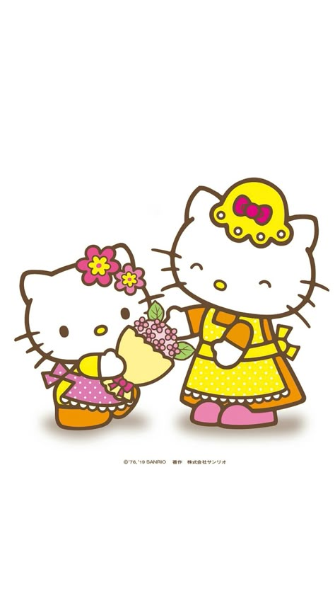 Mum And Daughter Wallpaper, Mother Daughter Printable, Hello Kitty And Her Mom, Hello Kitty Mothers Day, Ksi Wallpapers, Mimmy White, Mothers Day Drawings, Hello Sanrio, Hello Kitt