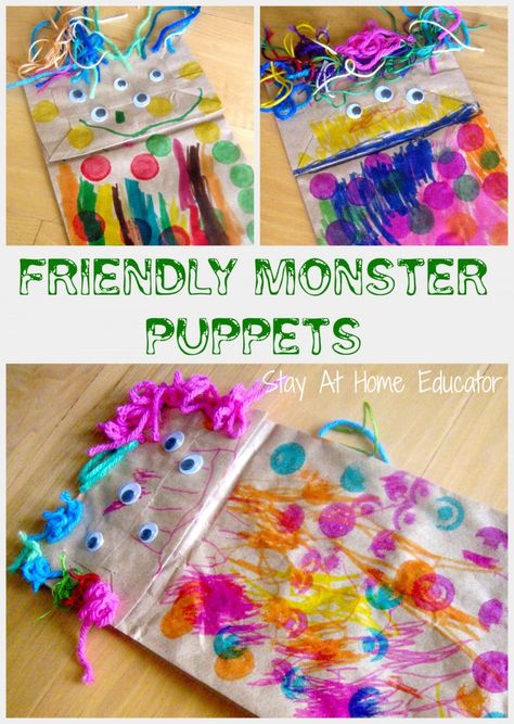 Friendship Crafts, Friendly Monster, Friendship Theme, Monster Activities, Monster Puppet, Halloween Crafts Preschool, Monster Craft, Monster Crafts, Monster Theme