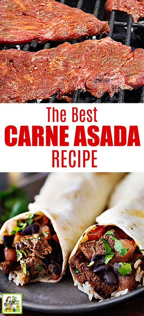 Looking for an easy carne asada recipe? Try the Best Carne Asada Recipe Ever! You'll love this carne asada marinade for grilling or the slow cooker. Great for Taco Tuesday or Cinco de Mayo parties. Slow Cooker Carne Asada Tacos, Carne Asada Recipes Pork, Best Meat For Carne Asada, Carne Asada Flautas, Meat Mexican Recipes, Carne Asada Taquitos, Carne Tacos Asada, Steak Carnitas Carne Asada, Carne Asada Ranchera Marinade