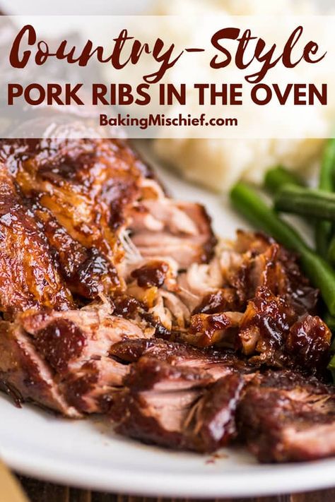 The Best Pork Ribs Recipe, Country Ribs Dinner, Paleo Country Style Pork Ribs, How To Make Ribs Tender, Tender Pork Ribs In Oven, Ah So Sauce Pork Ribs, Country Spare Ribs In The Oven, Bbq Spare Ribs In The Oven Country Style, Country Style Spare Ribs Recipe