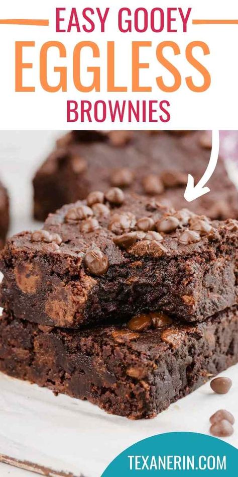 Easy Eggless Brownie Recipe, Baking With Yogurt, Recipe Using Applesauce, Eggless Brownies, Eggless Brownie Recipe, Almond Flour Brownies, Homemade Brownies Easy, Brownie Desserts Recipes, Dessert Squares