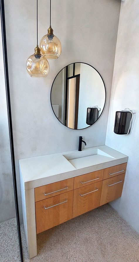 Grey quartz countertops bathroom