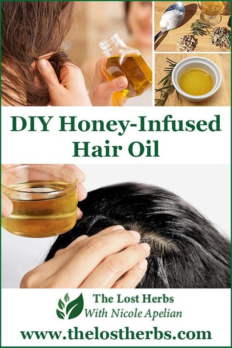 Hair Oil Diy, Diy Hand Cream, Honey Infused Hair Oil, Body Oil Diy, Beeswax Recipes, Infused Hair Oil, Diy Hair Oil, Diy Honey, Herbs For Hair