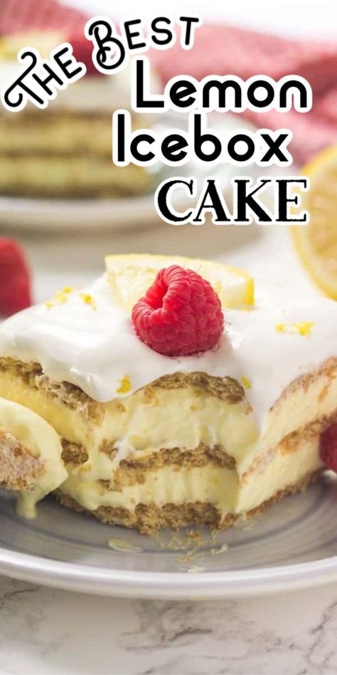 Graham Cracker Dessert, Lemon Icebox Cake, Lemon Whipped Cream, Cracker Dessert, Icebox Cake Recipes, Recipe For Summer, Dessert Oreo, Lemon Dessert Recipes, Cold Desserts