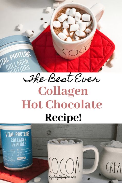 Collagen Peptides Recipes, Collagen Powder Recipes, Monkfruit Sweetener, Collagen Smoothie, Healthy Hot Chocolate, Collagen Recipes, Vital Proteins Collagen Peptides, Tattoo Man, Chocolate Pack