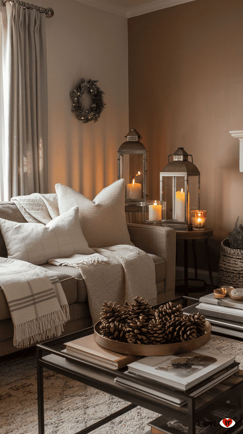 14 Cozy After-Christmas Winter Decor Ideas to Warm Up Your Home - I Luve It Winter Living Room Decor Cozy, Cozy Winter Living Room, After Christmas Winter Decor, After Christmas Decor, Winter Living Room Decor, Winter Decor Ideas, Cozy Winter Decor, Winter Living Room, Coastal Aesthetic