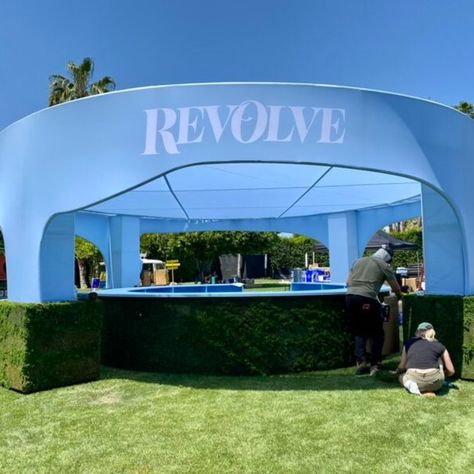 We partnered with Treehouse Fabrication & Scenic to create branded outdoor structures for REVOLVE at the Coachella Valley Music and Arts Festival. The unique structures fostered a sense of community, connection, and creativity for festivalgoers to enjoy! Revolve Festival, Coachella Valley Music And Arts Festival, Coachella Valley, Fabric Structure, Outdoor Event, Brand Experience, Tree House, The Fosters, Outdoor Structures