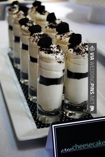 Wedding Food Ideas – 2014 Mini Oreo Cheesecakes, Party Food Ideas, Oreo Cheesecake http://www.foodideasreci… | Wedding Nails! - Awesome pictures of wedding nails and MANY other wedding photos! Cookie Parfait, Mini Oreo Cheesecake, Dessert Aux Fruits, Small Desserts, Clotted Cream, Oreo Cheesecake, Mini Desserts, Sweet Stuff, Wedding Food