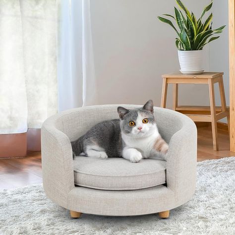 Light Grey, Soft Velvety Cat Couch for your fur babies comfortable sleep and joint support, Fancy Dog Beds, Pet Bed Furniture, Dog Couch Bed, Cat Couch, Dog Couch, Pet Sofa Bed, Pet Couches, Living Room Setup, Dog Sofa Bed