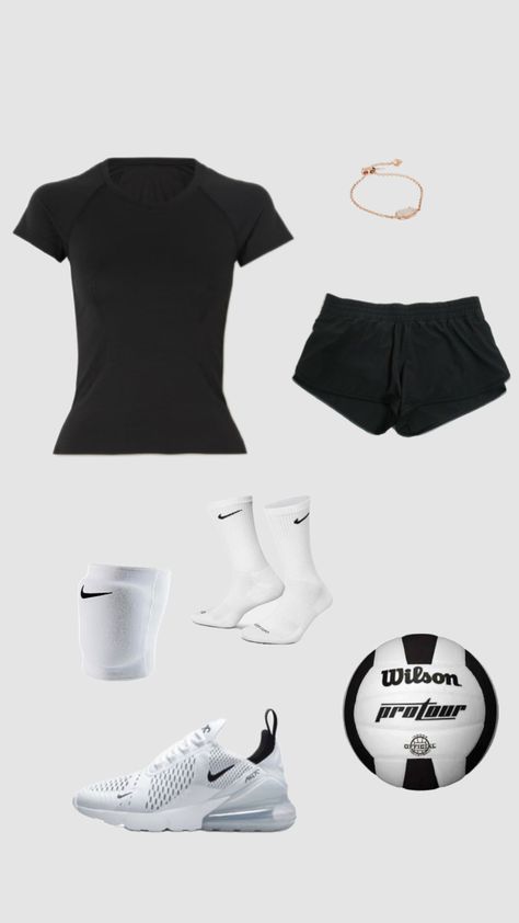 #volleyball #volleyballoutfit Vollyball Outfits, Gymwear Outfits, Cute Nike Outfits, Modesty Outfits, Cute Workout Outfits, Fitness Wear Outfits, Fits Aesthetic, Volleyball Outfits, Classy Work Outfits