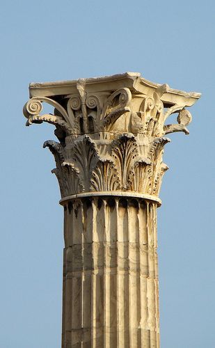 Temple Of Olympian Zeus, Greece Architecture, Architecture Antique, Greek Architecture, Greek Temple, Ancient Greek Architecture, Roman Architecture, Heraklion, Greek Art