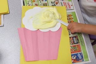 Making cupcakes with puffy shaving cream/glue paint and adding on confetti sprinkles (Not sure what I would use this for, but it looks fun.  Maybe Psalm 34:8 or 119:103) Chica Chica Boom Boom Craft Preschool, Letter C Activities, Laura Numeroff, Letter Crafts, Cream Glue, Author Study, Alphabet Crafts, Puffy Paint, Letter Activities