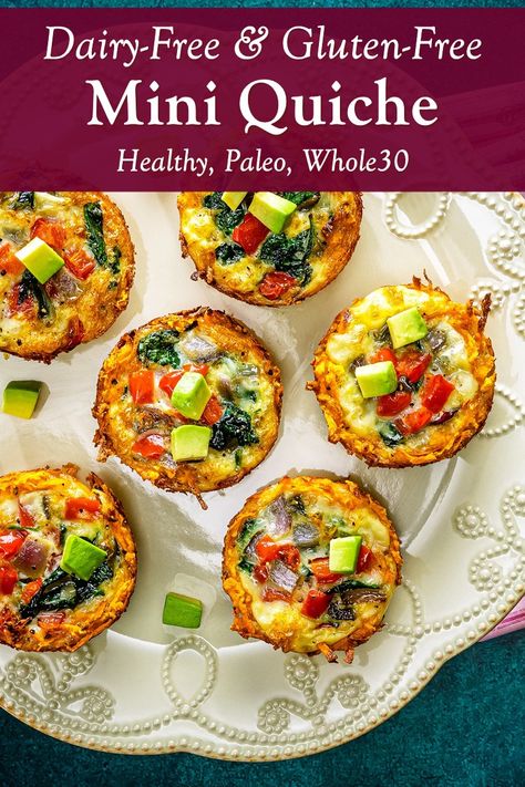 Dairy-Free Mini Quiche Recipe with Gluten-Free Sweet Potato Crust Dairy Free Quiche Recipes, Gluten Free Quiche Recipes, Mini Quiche Recipe, Sweet Potato Crust, Gluten Free Quiche, Mini Quiche Recipes, Potato Crust, Gluten Free Sweet Potato, Quiche Recipes Easy