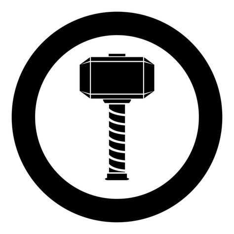 Thor's hammer Thor Mjolnir viking scandinavian mythology superhero norse weapon icon in circle round black color vector illustration image solid outline style Thor Symbol Logo, Thor Symbol, Whats The Name Of Thors Hammer, Thor Mjolnir, Thor Hammer Pendant, Thor's Hammer Mjolnir, Thor Hammer, Thor's Hammer, Thors Hammer