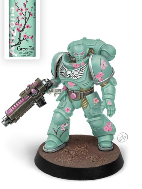 Warhammer Gift Ideas, Pink Space Marines, Warhammer Figure Painting, Warhammer 40k Orks Miniatures, Space Marines 40k Miniatures, Pink Warhammer, Warhammer 40000 Miniatures, Warhammer 40k Painting, Aeldari 40k