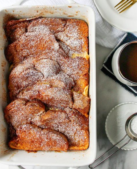 Churro French Toast Casserole with Mexican Chocolate Drizzle Breakfast Mexican, Churro French Toast, Gluten Free French Toast, Mexican Brunch, Chocolate French Toast, Mexican Breakfast, Footprint Crafts, Mexican Chocolate, Baby Footprint