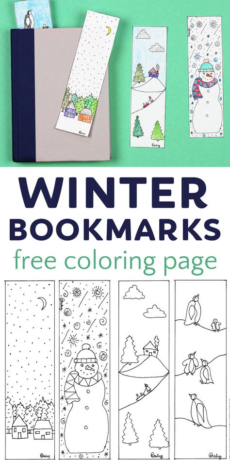 Bookmarks To Color Free Printable, Winter Bookmarks, Bookmark Coloring, Passive Programs, Fnaf Coloring Pages, Free Printable Bookmarks, Read Aloud Activities, January Crafts, Kids Summer Reading