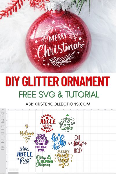 DIY Glitter Ornaments with FREE Christmas SVG cut files for Cricut. Diy Glitter Ornaments, Christmas Ball Ornaments Diy, Christmas Glitter Ornaments, Cricut Ornaments, Advent Calendar Diy, Clear Plastic Ornaments, Glitter Ornaments Diy, How To Make Glitter, Cricut Christmas Ideas