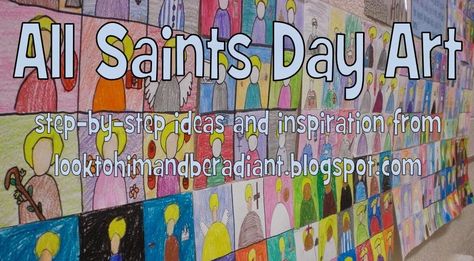 Look to Him and be Radiant: All Saints Day Art Project where kids can draw their own Saints. Great directions and templates available! Catholic Kids Crafts, Catholic Education, Catholic Crafts, Saints Days, All Souls Day, All Saints Day, Elementary Art Projects, An Education, Religious Education