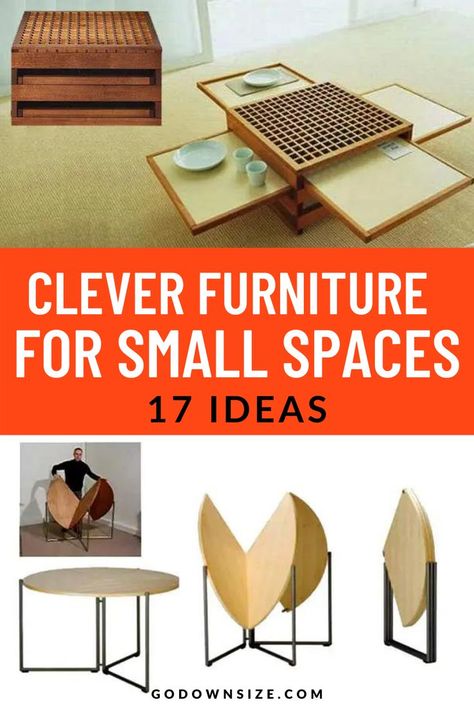 Space Saving Ideas For Home, Clever Furniture, Small House Furniture, Small Apartment Furniture, Tiny House Furniture, Space Saving Table, Multifunctional Furniture Small Spaces, Transforming Furniture, Diy Bathroom Furniture