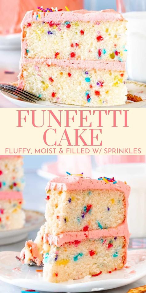 Best Confetti Cake Recipe, Confetti Birthday Cake Recipe, Confetti Cake Recipe, Birthday Cake At Home, Funfetti Cake Recipe, Confetti Cake Recipes, Creamy Vanilla Frosting, Sprinkle Recipes, Elaborate Cakes