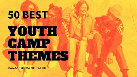 Are you looking for the best youth camp theme ideas for your next camp? With this list of the 50 best youth camp themes you're sure to fine the perfect one! Christian Camp Themes, Camp Flag Ideas, Youth Camp Ideas, Girls Camp Themes Lds, Youth Conference Ideas, Lds Girls Camp Themes, Christian Retreat Themes, Camp Theme Ideas, Youth Devotions