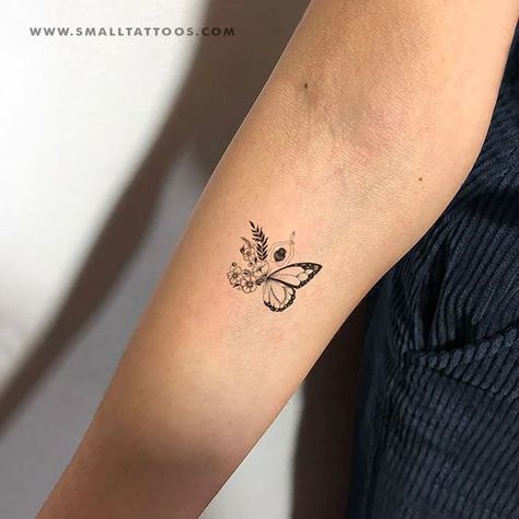 Small Detailed Tattoos, 3 Small Tattoos, Butterfly Temporary Tattoo, Baddie Aesthetics, Butterfly Woman, Butterfly Wrist Tattoo, Small Butterfly Tattoo, Butterfly Tattoos For Women, Petite Tattoos