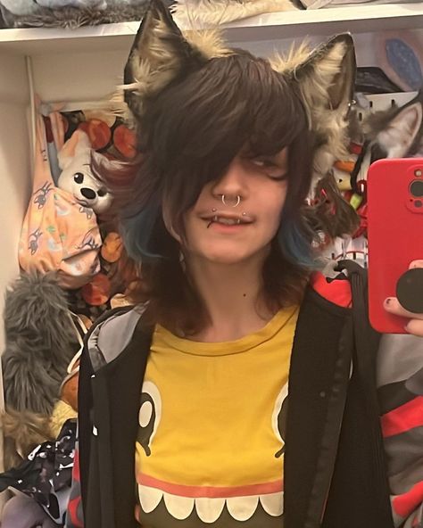 a wolf named fox on Instagram: “From the last time I straightened my hair <333 — Ears by @thecoywolfden” Wolf Ears Cosplay, How To Make Wolf Ears, Wolf Ears And Tail, Wolf Ears, Fox Ears, Ear Hair, Cat Boys, The Last Time, Hair Inspo