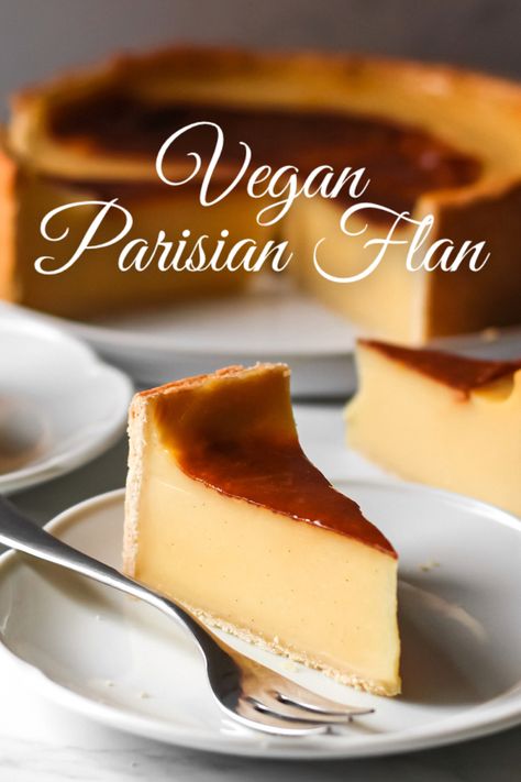 Parisian Flan, Dessert Recipes Videos, Delicious Desserts Recipes, Vegan Flan, Vanilla Custard Filling, Yummy Dessert Recipes, Vegan Tarts, Patisserie Vegan, Vegan Pastries