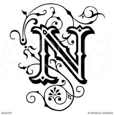 Paint Letters, Monogram Stencil, Tattoo Lettering Styles, Graphic Design Jobs, Monogram Wall Art, Stencil Design, Fancy Letters, Script Typography, Design Themes