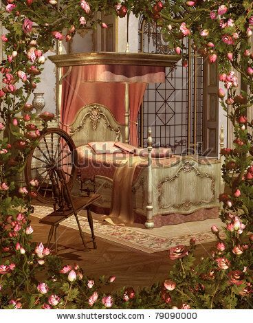 Sleeping Beauty Bedroom, Fairytale Room, Fairytale Bedroom, Beauty Bedroom, Sleeping Beauty 1959, Floral Room, Briar Rose, Vinyl Backdrops, Printed Backdrops