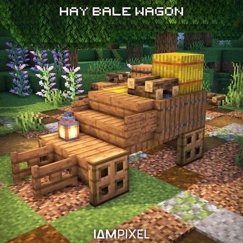 ☝🏼 Tap this picture for Daily Minecraft builds! ☝🏼 Minecraft Small Decorations Outside, Minecraft Composter Design, Minecraft Hay Bale, Small Minecraft Builds Outside, Outdoor Ideas Minecraft, Multicraft Building Ideas, Minecraft Outdoor Builds, Villager Minecraft House, Minecraft Small Details