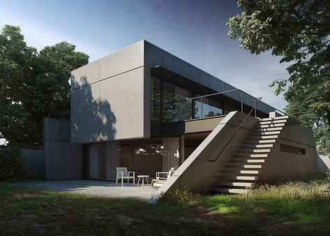 51 Brutalist House Exteriors That Will Make You Love Concrete Architecture Concrete House Exterior, Chalet Architecture, Brutalist House, Steel Architecture, Narrow House Designs, Brutalist Buildings, Concrete Architecture, Concrete Building, Concrete House