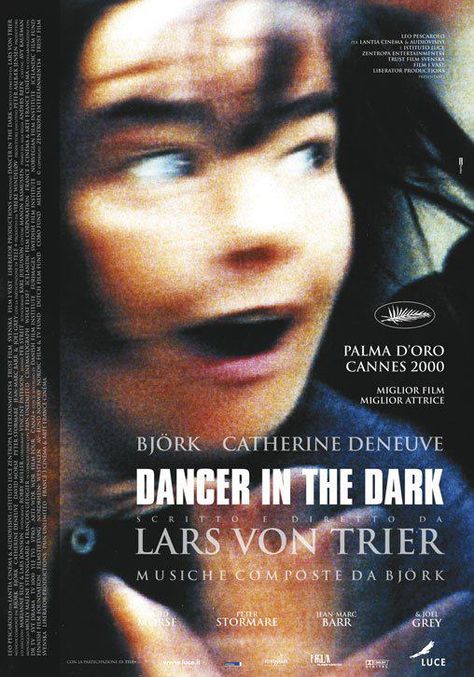 Dancer in the Dark - Lars von Trier - 2000 - starring Björk,Catherine Deneuve, David Morse and Peter Stormare - Italian poster Dark Movie, Dancer In The Dark, Lars Von Trier, Cinema Design, Watch Drama, Inspirational Movies, Septième Art, I Love Cinema, Dancing In The Dark