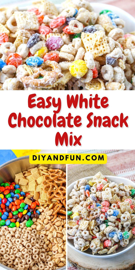 Best Easy White Chocolate Snack Mix, Chex Mix Recipes With White Chocolate, Sweet And Salty Snack Mix Recipes White Chocolate, White Chocolate Cheerio Snack, White Chocolate Chex Mix Snack, Homemade Chex Mix Recipe Slow Cooker, White Chocolate Cereal Snack, White Chocolate Cereal Clusters, White Chocolate Party Mix Recipe, White Chocolate Trail Mix Recipes