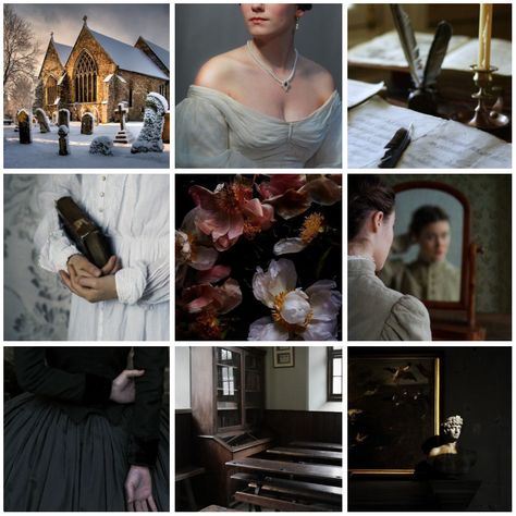 'Agnes Grey' moodboard Agnes Grey Aesthetic, Grey Moodboard, Grey Academia, Brontë Sisters, Agnes Grey, Fantasy Aesthetics, Nicholas Nickleby, Slaughterhouse Five, Glass Castle