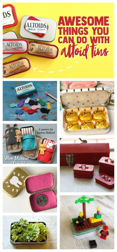 over 20 awesome things to do with an altoid tin - A girl and a glue gun Altoid Tin Animals, Altoid Tin Ideas Miniatures Play Sets, Small Tins Ideas, Repurpose Altoid Tins, Altoid Smalls Tin Ideas, Crafts With Altoid Tins, Altoid Tin Kits, Small Altoid Tin Ideas, Toys In A Tin