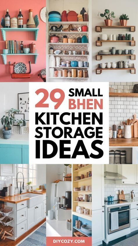 Wall Storage Small Kitchen, Storage For Tiny Kitchen, Kitchen Without Cabinets, Small Apartment Kitchen Storage Ideas, Small Kitchen Storage Ideas, Small Condo Kitchen, Small Open Kitchens, Kitchen Shelves Instead Of Cabinets, Open Kitchen Cabinets