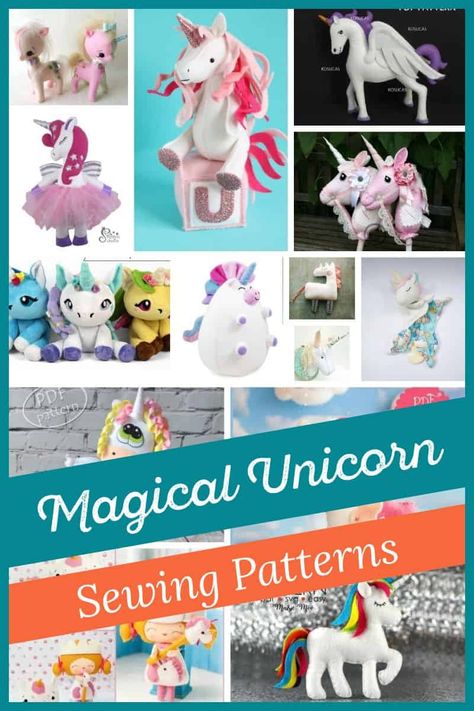 Most magical Unicorn sewing patterns | Threadistry Unicorn Hobby Horse, Unicorn Sewing, Stuffed Unicorn, Christmas Presents For Him, Unicorn Doll, Unicorn Princess, Hobby Horses, Unicorn Costume, Cute And Cuddly