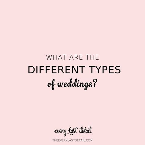 Wedding Types Style, Different Types Of Weddings, Types Of Wedding Styles, Types Of Weddings, Wedding Types, Environmental Portraits, Flower Studio, Brunch Wedding, Marriage Ceremony