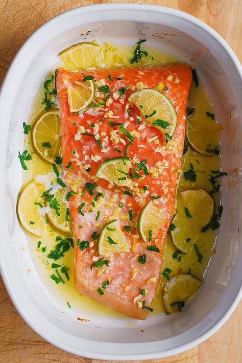 Seafood recipes Archives - Julia's Album Lime Butter Sauce, Fresh Vegetable Recipes, Lime Butter, Sauce For Salmon, Garlic Butter Salmon, Lime Salmon, Butter Salmon, Cooking Fish, Lime Recipes